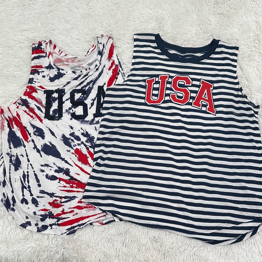 Grayson Threads USA Tank Tops in Red, Navy & White - Picture 1 of 3